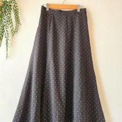 アースミュージック&エコロジー『F』Aライン ドット ロング フレア スカート