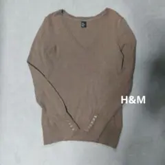 H＆М コットンニット プルオーバー VネックＳ