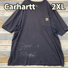 カーハートＣａｒｈａｒｔｔ 半袖 ポケットTシャツ 黒 2XL【お670】のサムネイル