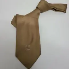 じ*ん様 GIVENCHY ジバンシー ネクタイ 4ロゴ ロゴ刺繍 ゴールド