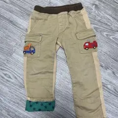 ミキハウス　トラック刺繍付き長ズボン 100cm