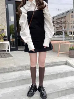 GRL リボンストラップキャミソールミニワンピース［gm466］