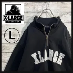 【美品】XLARGE ハーフジップ アーチロゴ L