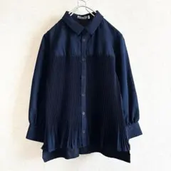 Westwood Outfitters プリーツ 長袖シャツ 濃紺染め 前後差のサムネイル