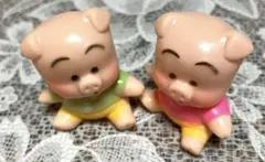 ぶた ブタ 豚ミニフィギュア 2体セットのサムネイル