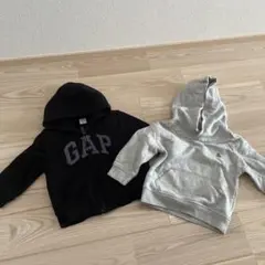 GAP フード付きトレーナー 12-18ヶ月 黒 グレー