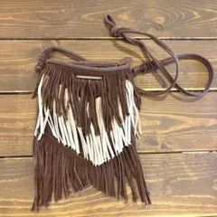 ROXY フリンジショルダーバッグ ブラウン