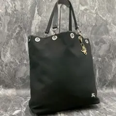 【美品】Burberry ブルーレーベル　トートバッグ　シャドーホース　ブラック