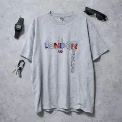 フルーツオブザルーム Tシャツ ロンドン プリント グレー Tシャツ XL