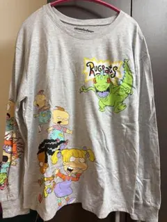Rugrats長袖Tシャツ グレー 超極薄100%綿の柔らかい生地 男女兼用 L