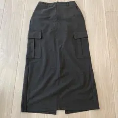 GU ジーユー カーゴナローロングスカート グレー