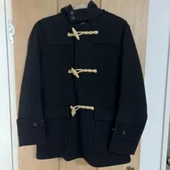 【ユナイテッドアローズ】黒 ウール ダッフルコート フード付き(定価5万円)