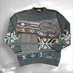 JACK STONE イタリア製 ITALY 総柄ニット 3Dニット　雰囲気◎