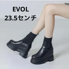 EVOL 11cmニットショートブーツ ブラックM