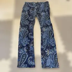 zaraman size40 柄パンツ　青　ブルーのサムネイル