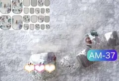 クリアキラキラシルバーラメブラウン立体フットネイルシール❤