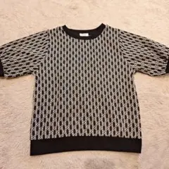 CHAVARIE 幾何学模様 半袖ニット レトロ - メルカリ