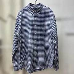 ラルフローレン ブルー/ホワイト チェックシャツ XL