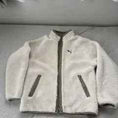 PUMA フリース　リバーシブルジャケット Mサイズ アイボリー（USサイズ）