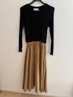 SIMPLICITÉ ニットワンピース 黒・ベージュ