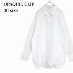 新品/オペークドットクリップ/シャツ/長袖/ラウンドヘム/S/ホワイト/シンプルのサムネイル
