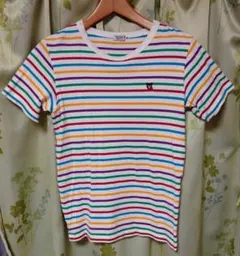 ミキハウス MIKIHouSe Tシャツ ボーダー レインボー クマ カラフルのサムネイル