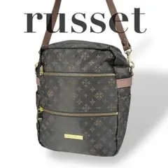 美品 4388 russet ラシット ショルダーバッグ ナイロンレザー グレー