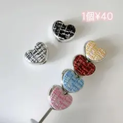 カスタムボールペン対応ビーズ ♡ チェック柄ハート