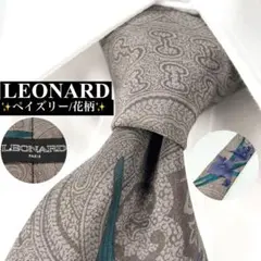 未使用✴︎LEONARD(レオナール)総柄シルクネクタイ/ネイビー/絹