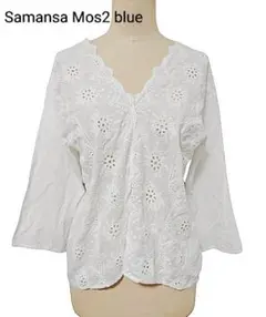 Mos サマンサモスモス レース ホワイト　カットソー　シャツ