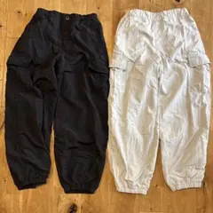 GU140 裏フリース　ワイドカーゴパンツ　2枚セット