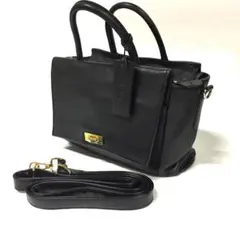 PotioR ポティオール ハンドバッグ ショルダーバッグ ブラック 黒色 自立