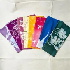 風呂敷 ナイロン ポリエステル レーヨン 綿 花 鶴柄 8枚セット まとめ売り