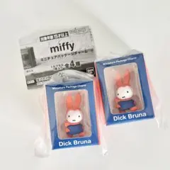 【匿名配送】ミニチュアパッケージチャーム／雪の日のミッフィー／2点セット