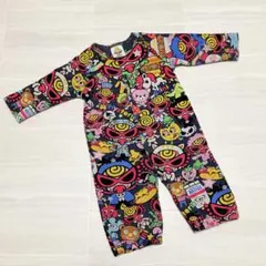 ヒステリックミニ «60-70» 総柄　モンスター ミニラ 長袖 ロンパース