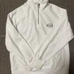 acidblack 韓国現地購入ホワイトハーフジップスウェット