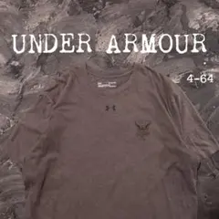 UNDER ARMOR Tシャツ ミリタリー　紋章　グレー シンプル