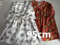 95cm ロングカーディガン ワンピース 花柄 大人かわいい