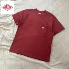 DANTON バーガンディ 半袖Tシャツ ポケット付き