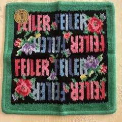 FEILER 花柄タオルハンカチ 約25cm フェイラー シュニール織り ロゴ