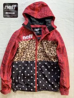 neff ヒョウ柄　水玉　フード付き　スキーウェア M