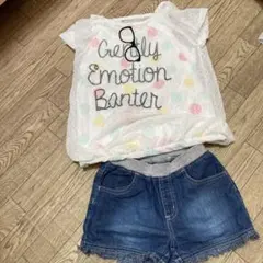 Salisa Girl ポルカドット Tシャツ 130&デニムパンツセット