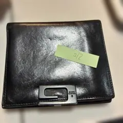 オールドグッチ GUCCI 二つ折り財布 ブラック レザー ヴィンテージ s12