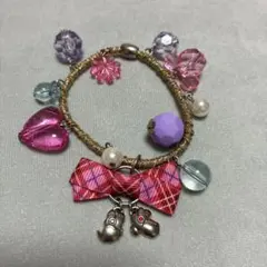 【一部スレあり】ディズニー　ミニーとデイジーのチャーム付きブレスレット