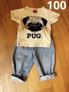 OJICO PUG Tシャツ 4A★ジーパンセットのサムネイル
