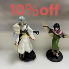 アニメ犬夜叉　殺生丸、サンゴ　フィギュア 約9cm 台座付き