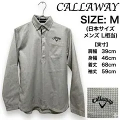 キャロウェイ Callaway ポロシャツ ゴルフウェア チェック 白 グレーL