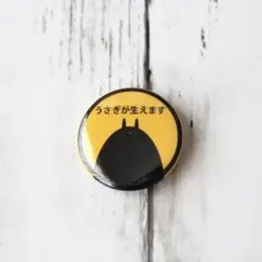 【生えうさぎ缶バッジ】オリジナルキャラクターイラストユニークグッズ　ゆるかわいい