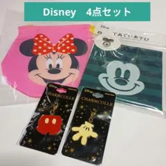 Disney4点セット　チャムコレ2個　巾着袋　てぬぐい