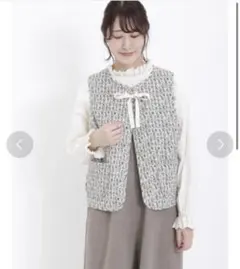 花柄リバーシブル中綿ベスト